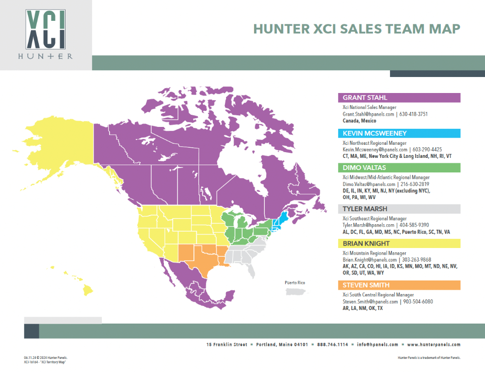 hunter panels map